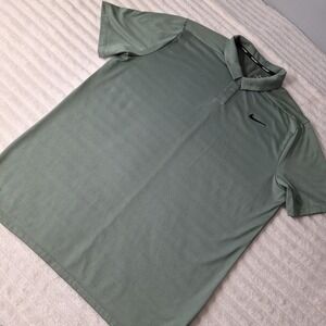 Nike Golf Dri Fit Polo Shirt Mens L Sage Green Speckled Preppy Country Club